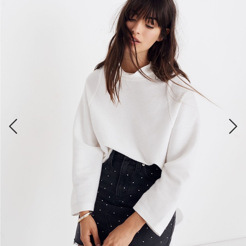 Texture & Thread Long-Sleeve Mockneck Top 100% cotton